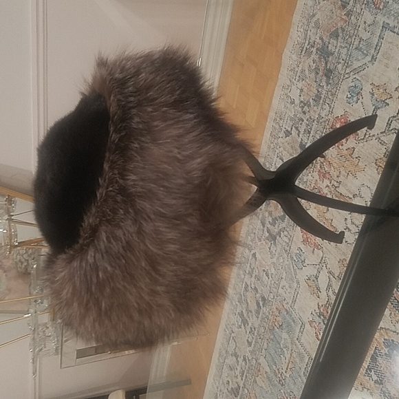 Genuine Mink & Fox Trim Fur Hat - Picture 7 of 13